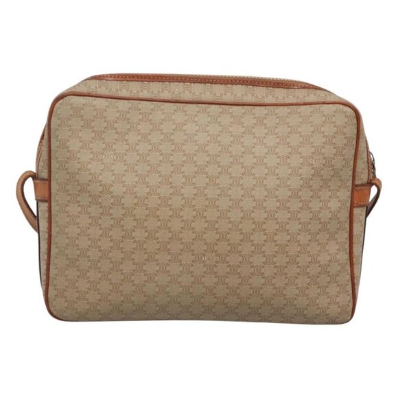 CELINE Macadam Canvas Shoulder Bag PVC Beige Gold Auth - Picture 3 of 16